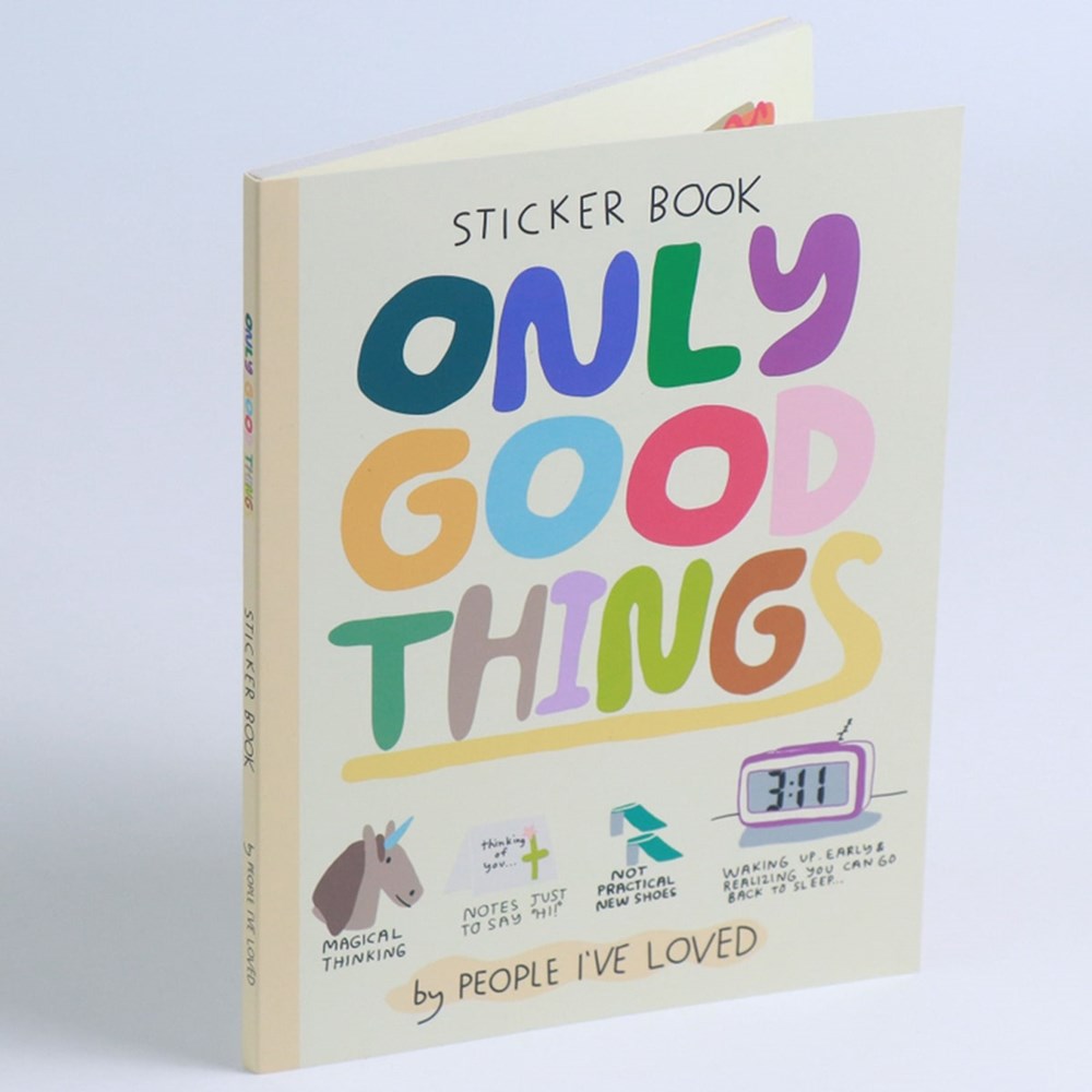 People I’ve Loved Only Good Things Sticker Book (24 pgs) - product standing in front of grey background. 
