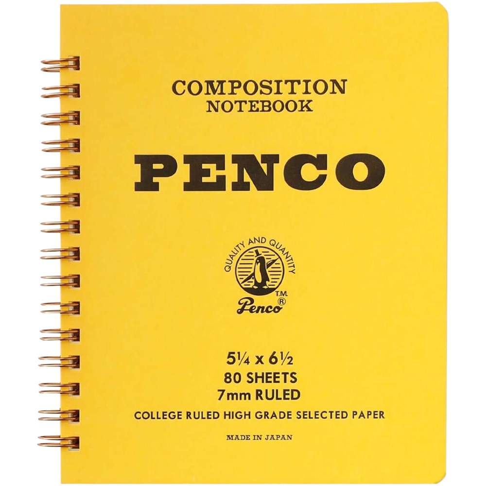 Penco Coil Spiral Notebook – Yellow (80 pgs)
