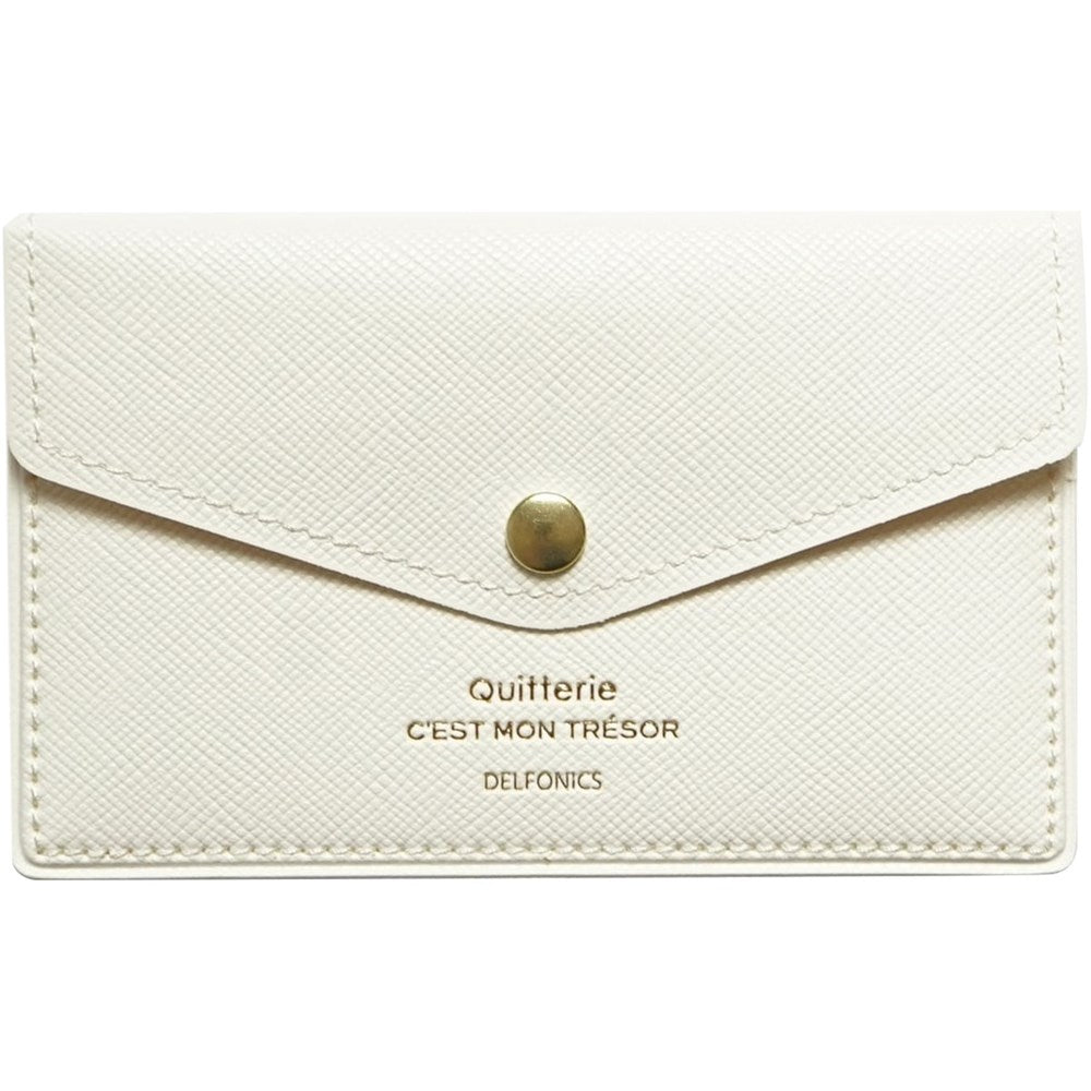 Delfonics Quitterie Card Case with Snap – White (1 pc)