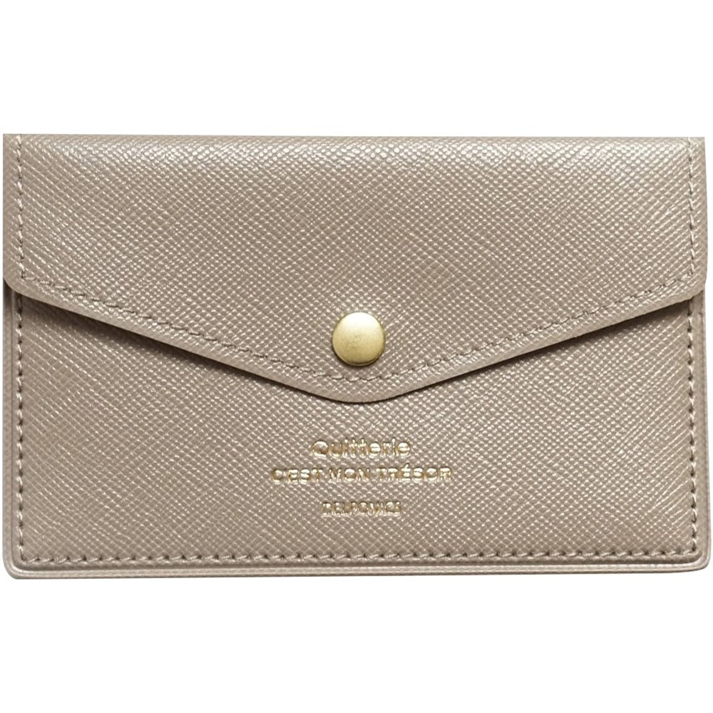 Delfonics Quitterie Card Case with Snap – Greige (1 pc)
