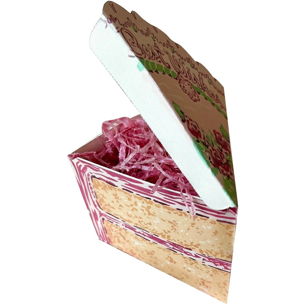 Parcel “Piece Of Cake” Box – Pink (1 pc) - product shown assembled. 