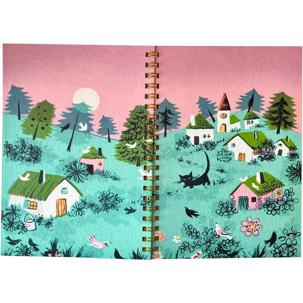 Parcel Homes In The Hills Notebook (1 pc) - product shown open. 