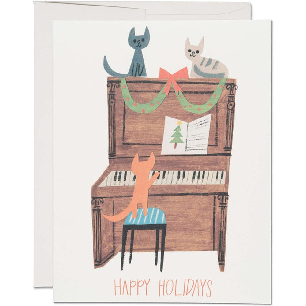 Red Cap Cards Kitty Carols Holiday Greeting Card (1 pc)