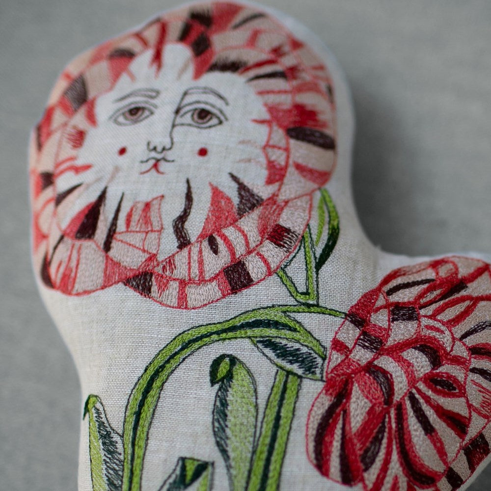 Close up of Skippy Cotton Poppies Pillow (1 pc)