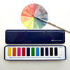 Breathe People Watercolor Paint Set - Color swatch, paint palette and brush shown