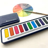Breathe People Watercolor Paint Set with a color wheel and brush on a white background
