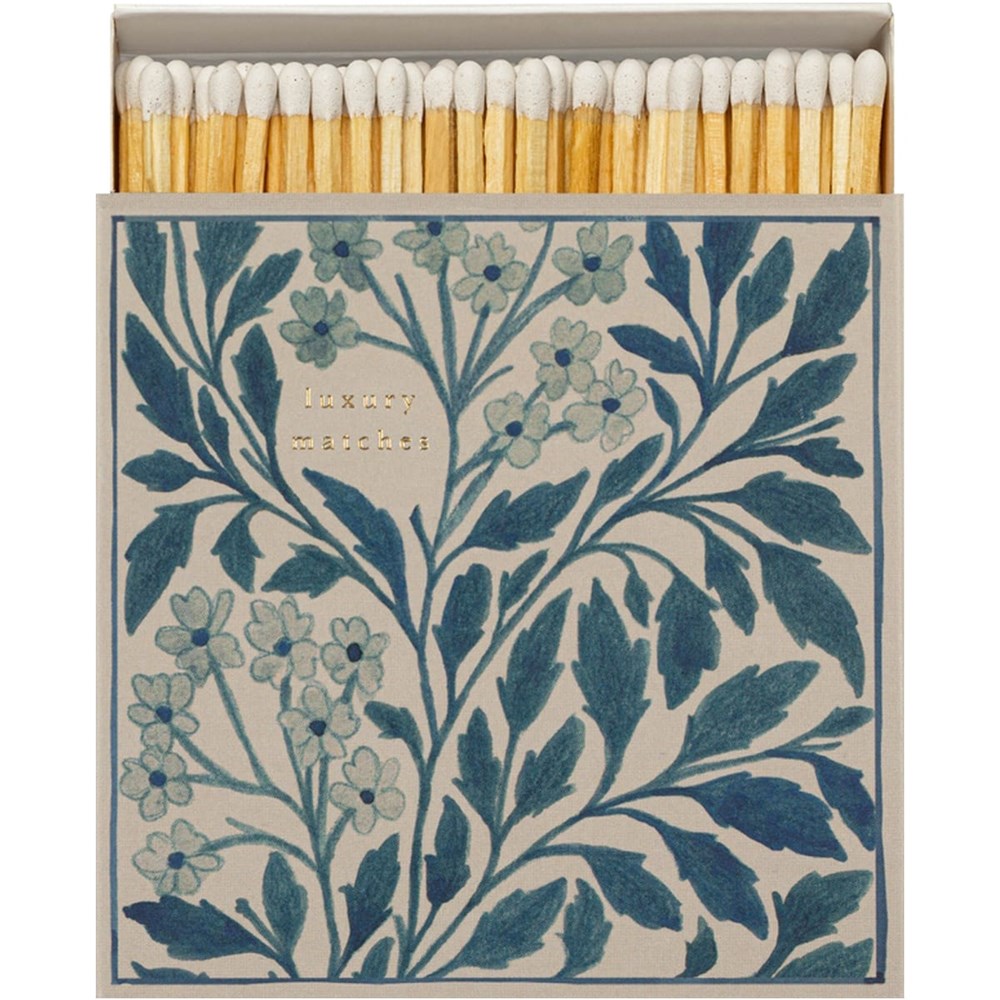 Archivist Blue Floral Matchbox (1 box)