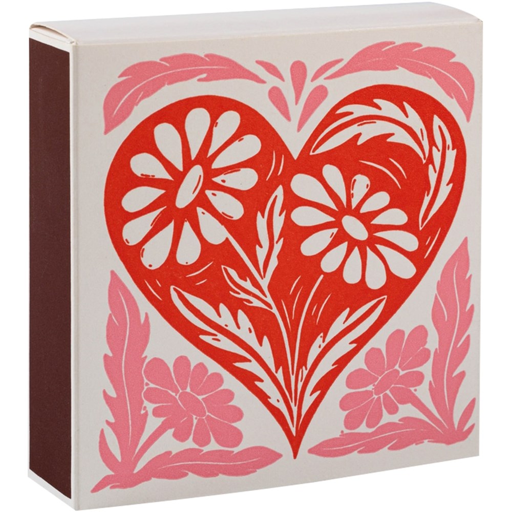 Archivist Botanical Heart Matchbox (1 box) - product shown from side. 