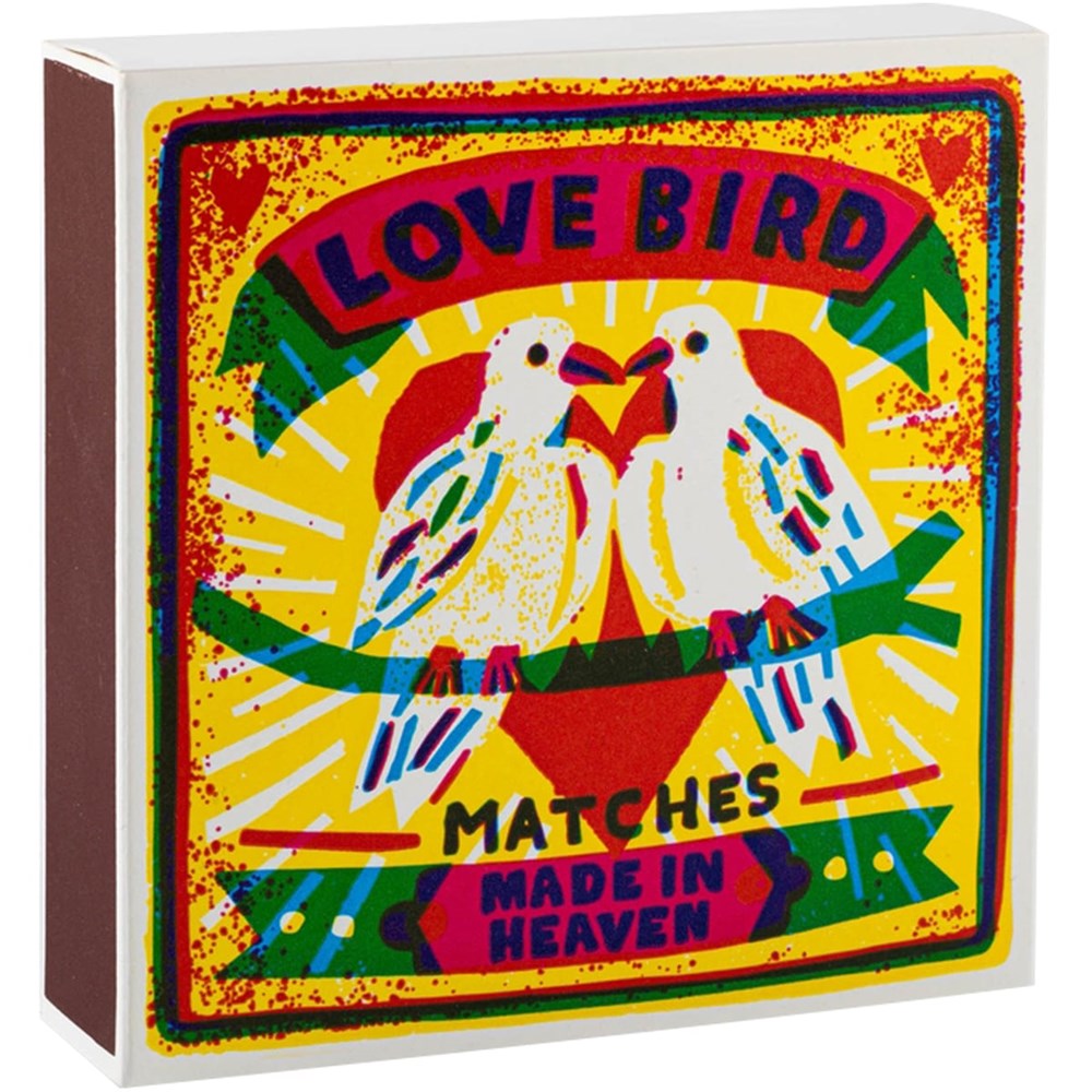 Archivist Love Birds Matchbox (1 box) shown at an angle