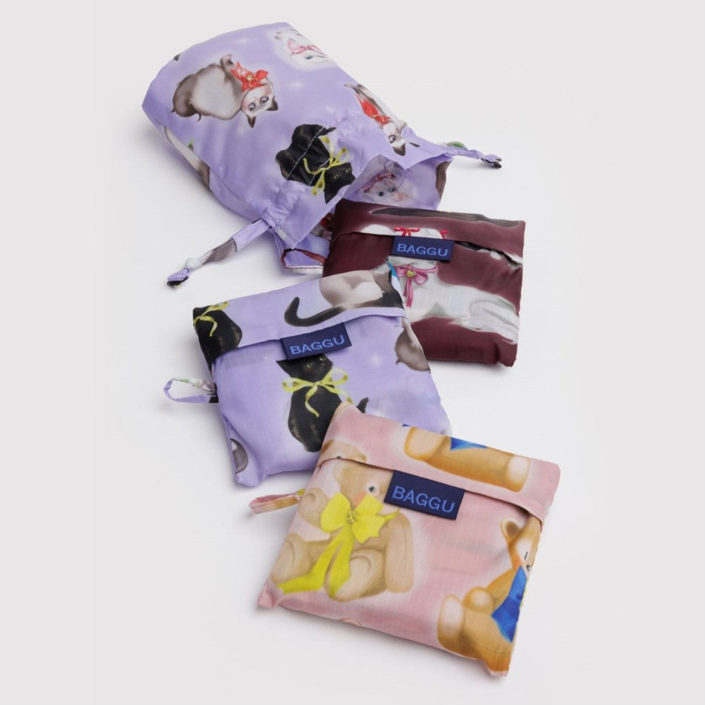 Baggu Standard Baggu Set – Fancy Animals (3 pcs)  - product shown folded up. 