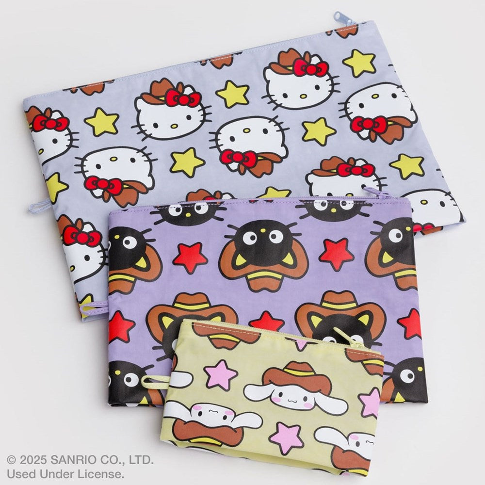Baggu Go Pouch Set – Hello Kitty & Friends Western (3 pcs) - product shown on white background. 