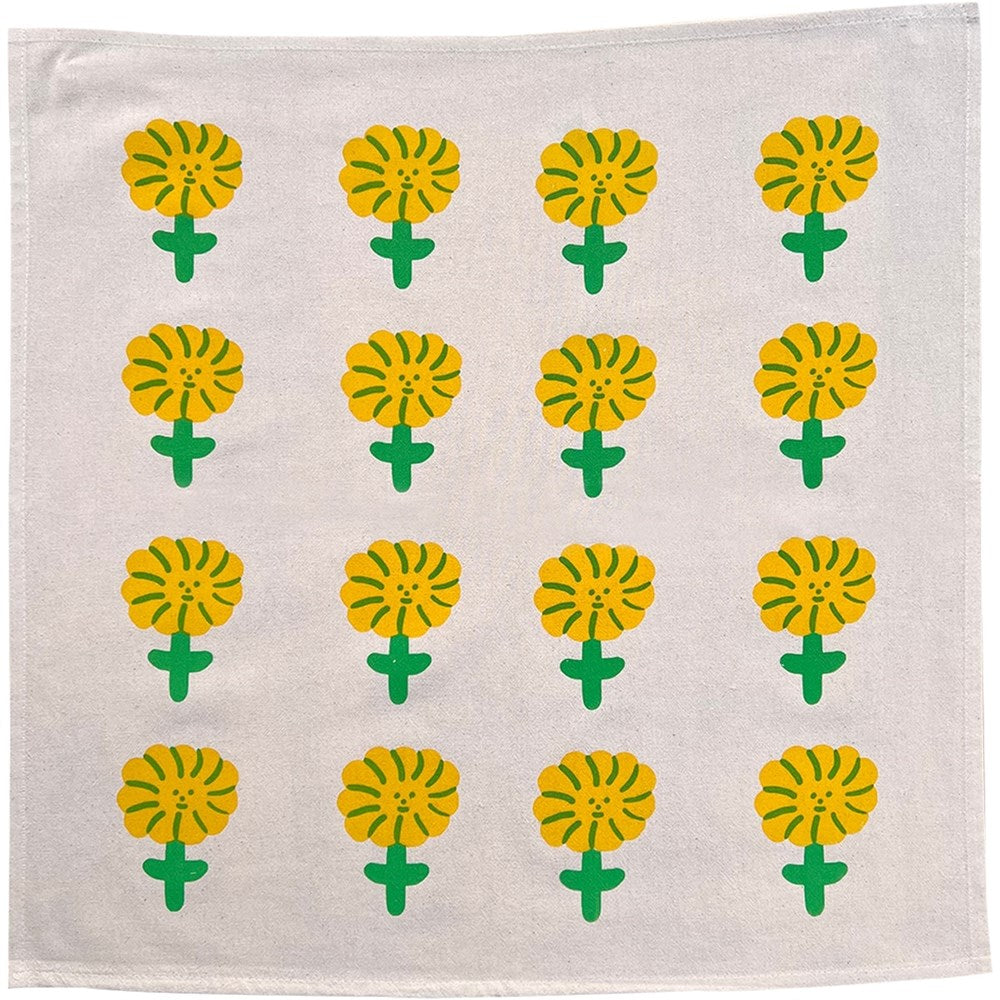 Nice Life Happy Flower Tea Towel (1 pc) shown flat