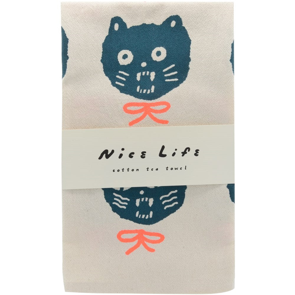 Nice Life Bad Cats Tea Towel (1 pc) shown folded