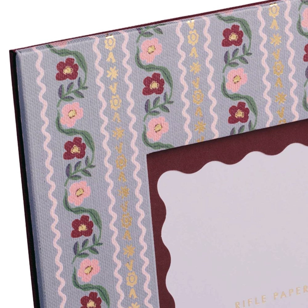 Rifle Paper Co. Delphine Paper Wrapped Picture Frame (1 pc)  - product's pattern & texture shown close up. 