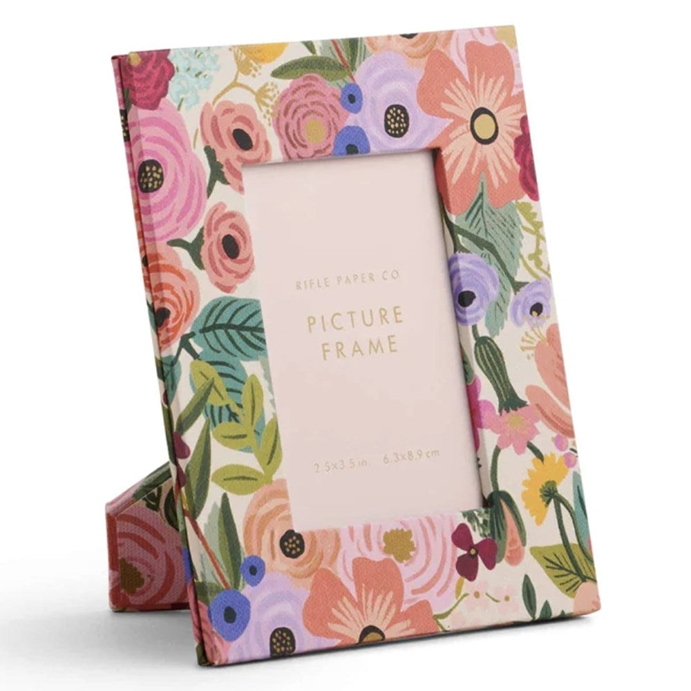 Rifle Paper Co. Garden Party Wallet Paper Wrapped Picture Frame (1 pc) - product shown with kickstand. 