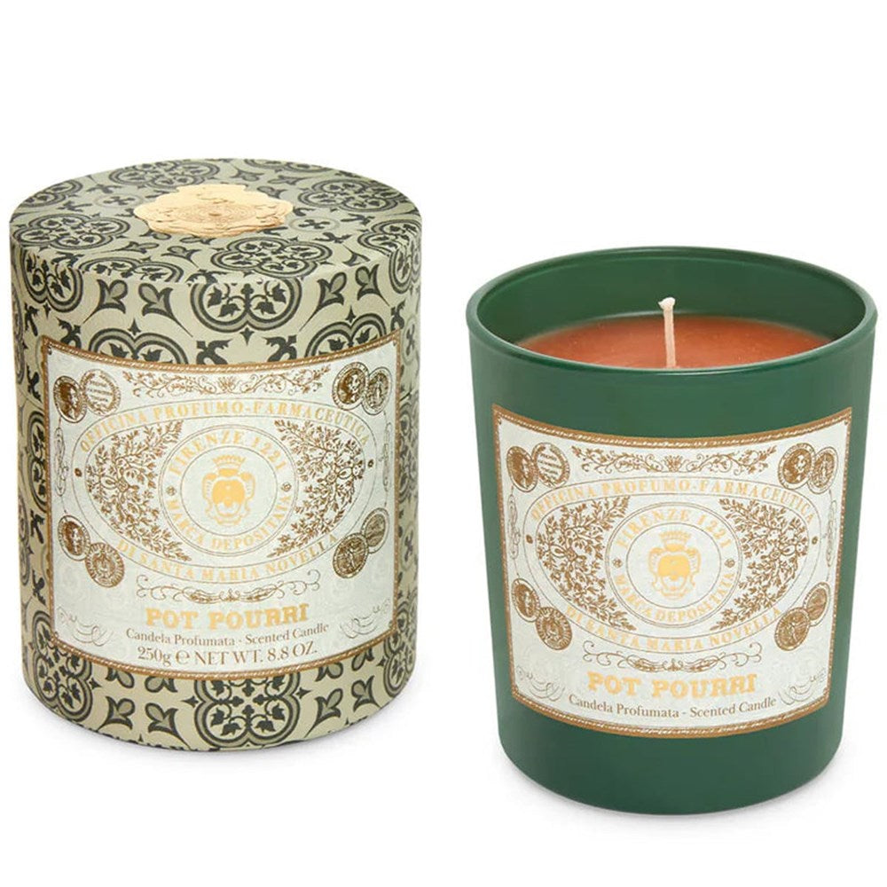 Santa Maria Novella Pot Pourri Scented Candle (250 g)  - product shown with packaging. 