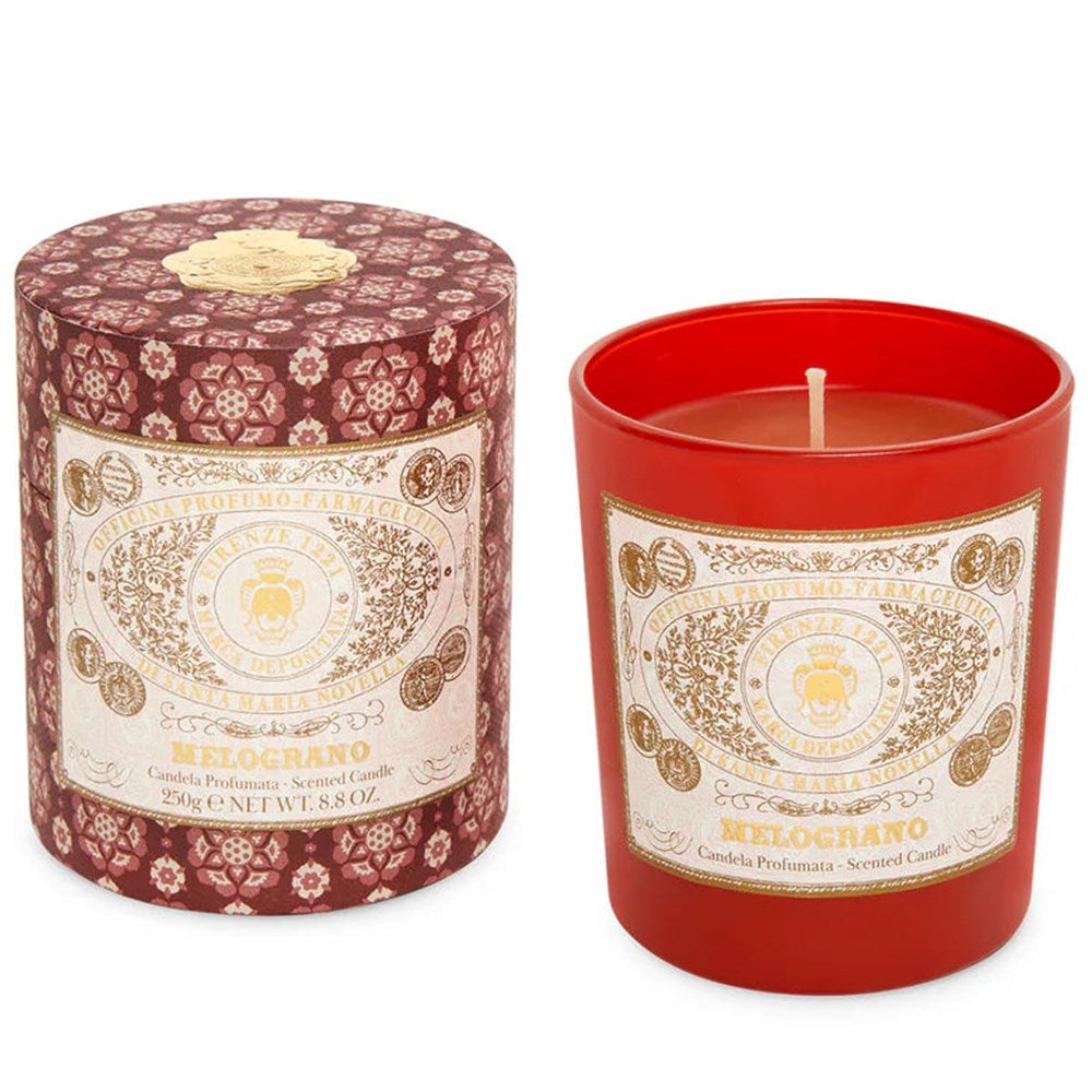 Santa Maria Novella Melograno Scented Candle (250 g) - product shown with packaging. 