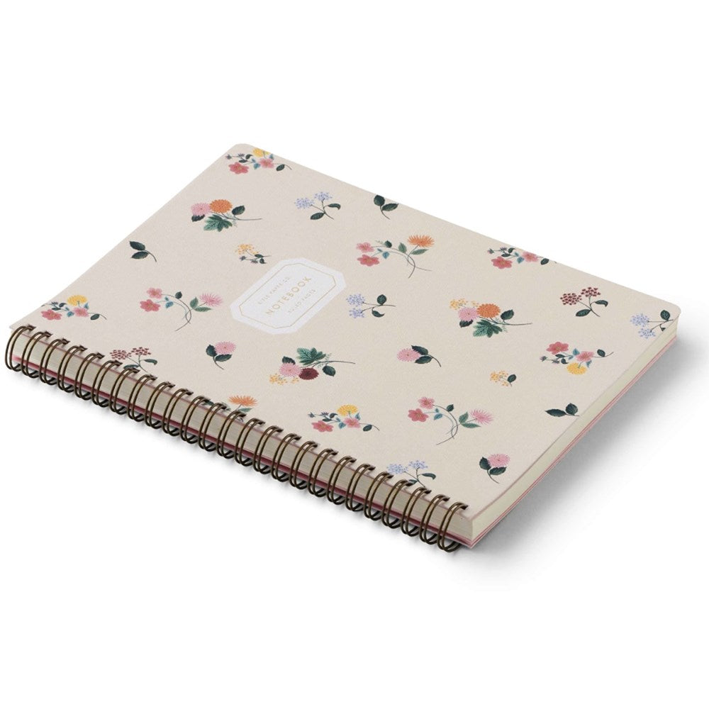 Rifle Paper Co. Ditsy Dahlia Spiral Notebook (1 pc) shown at an angle