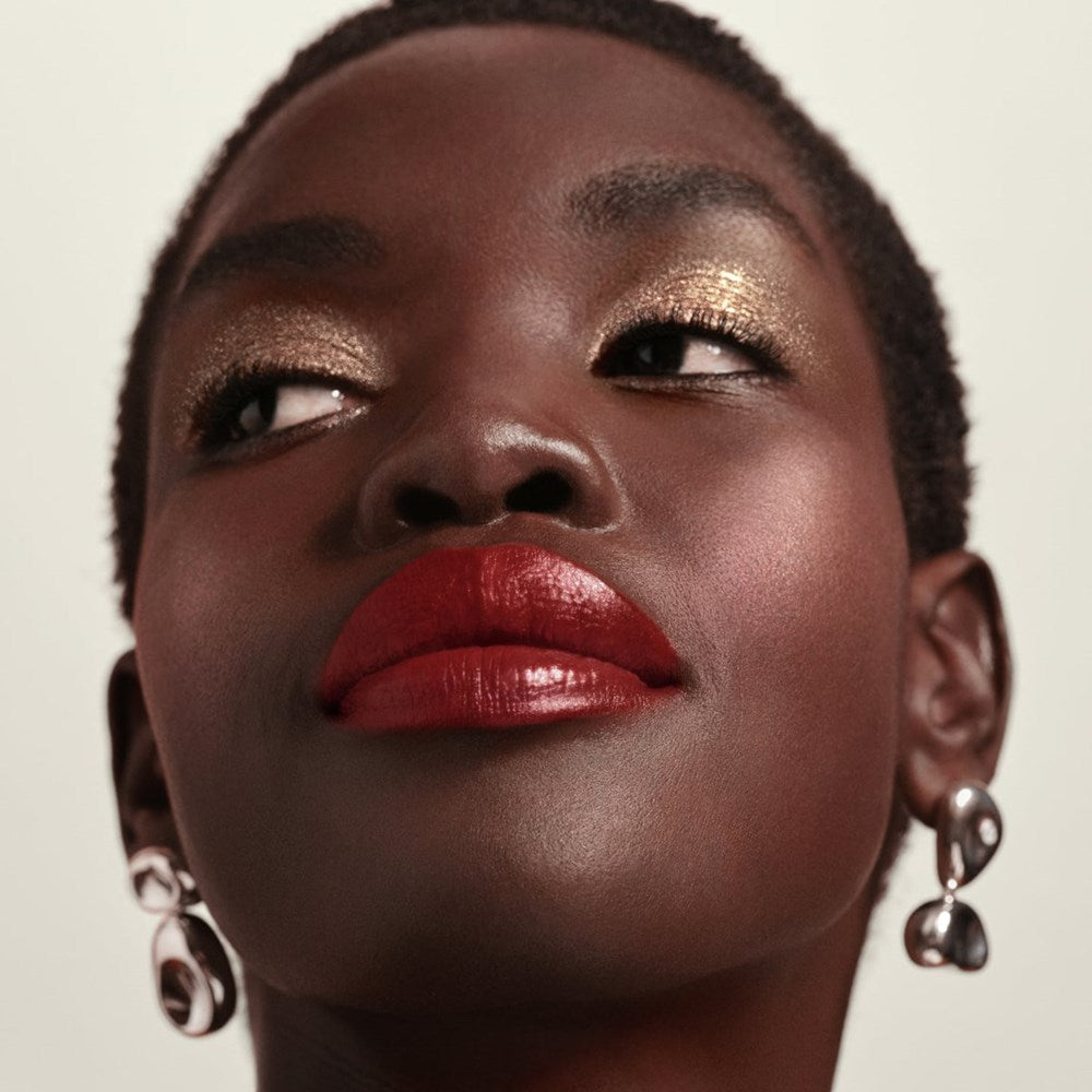 Chantecaille Eye Lumiere Liquid Eyeshadow - Marron Glace (4 ml) - product shown on model. 