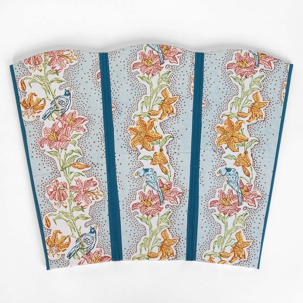 Craft Boat Block Printed Scalloped Collapsible Basket (1 pc) - product shown collapsed.