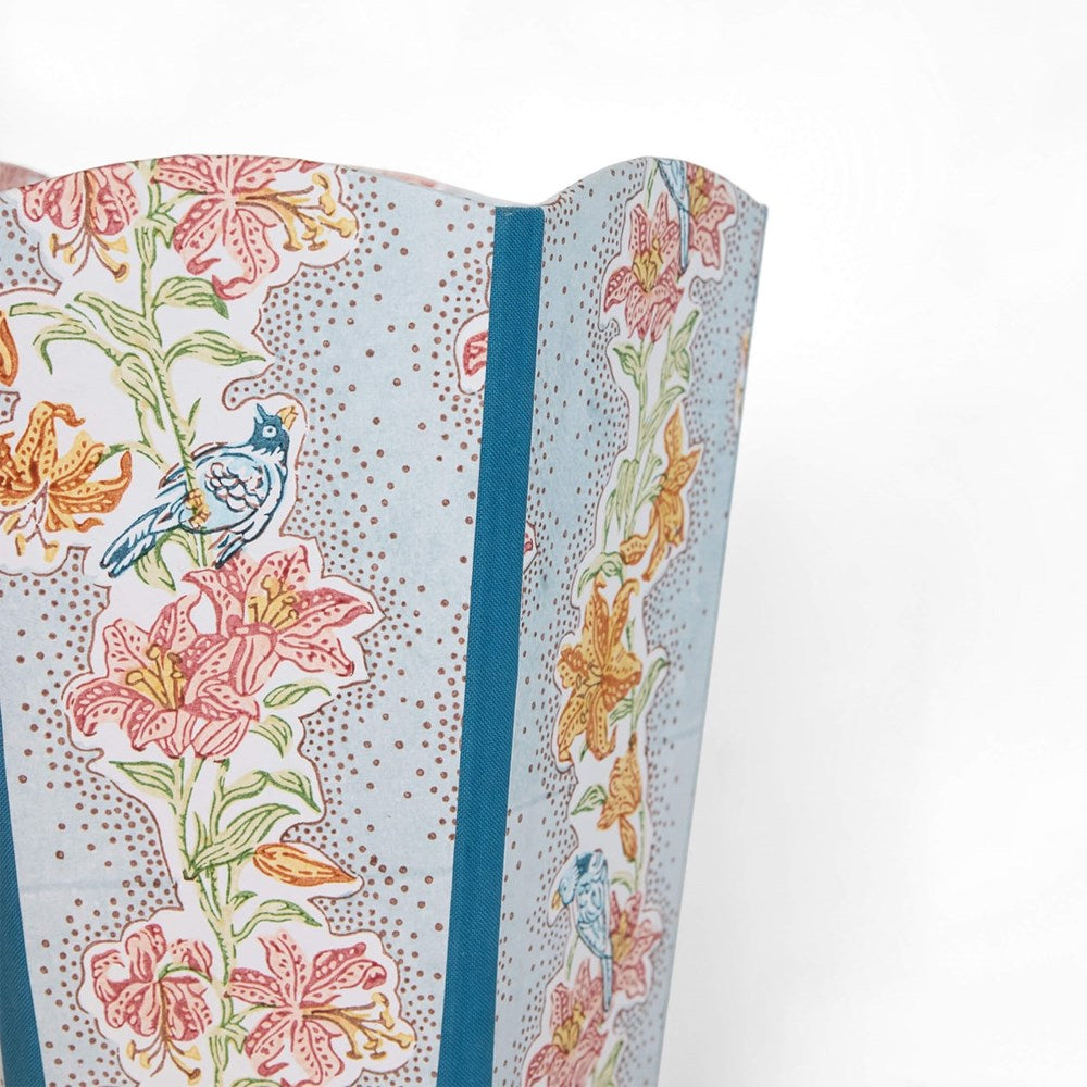 Craft Boat Block Printed Scalloped Collapsible Basket (1 pc) - product shown close up.