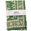 Kasih Co-op Hand Dyed Batik Bandana - Green Garland, Pink (1 pc) - product shown with packaging. 