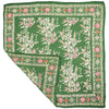 Kasih Co-op Hand Dyed Batik Bandana - Green Garland, Pink (1 pc) - product shown folded. 
