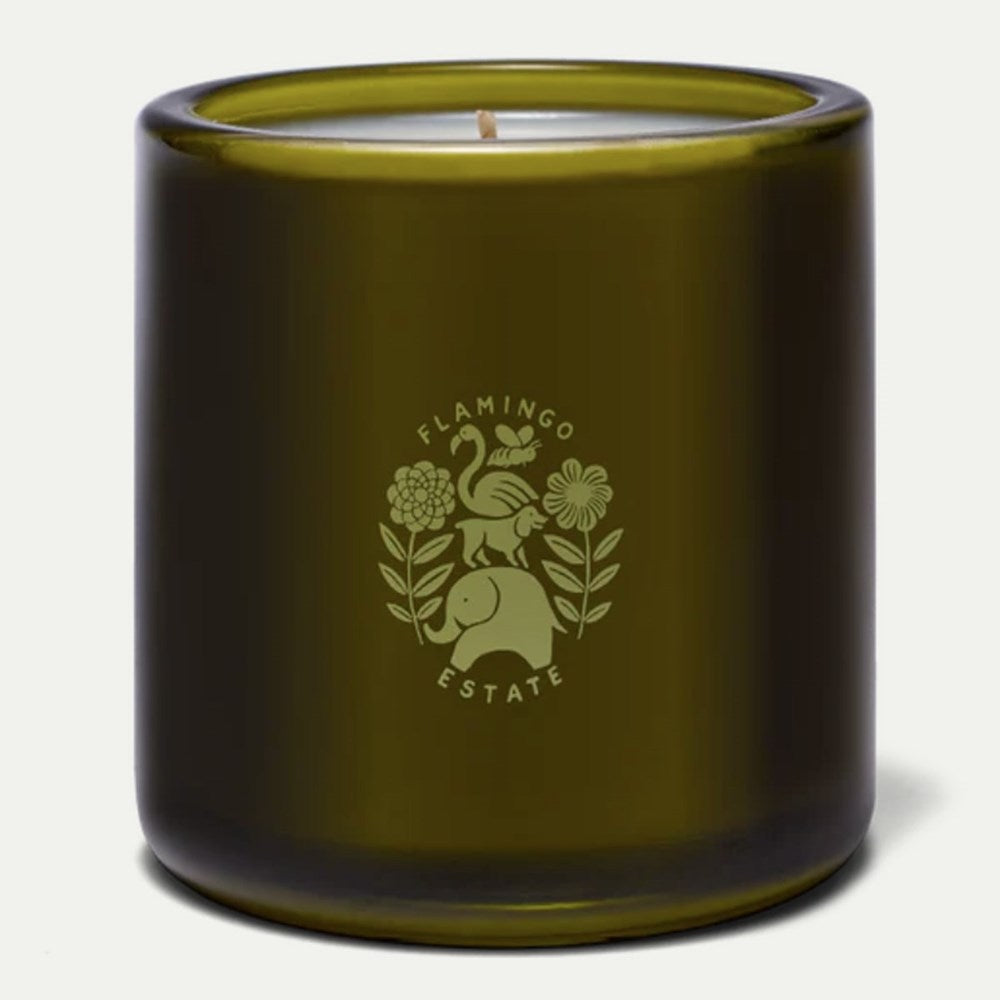 Flamingo Estate Organics Coriandoli Candle (226 g) back of candle