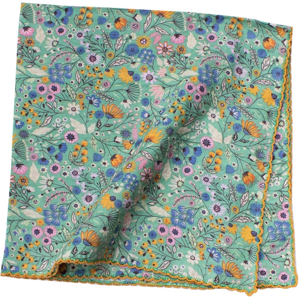 Tiepology Flower Fields Cotton Scarf - Green (1 pair)