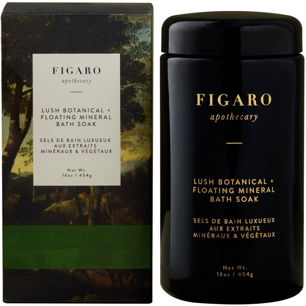 Figaro Apothecary Lush Botanical + Floating Mineral Bath Soak (16 oz) with box