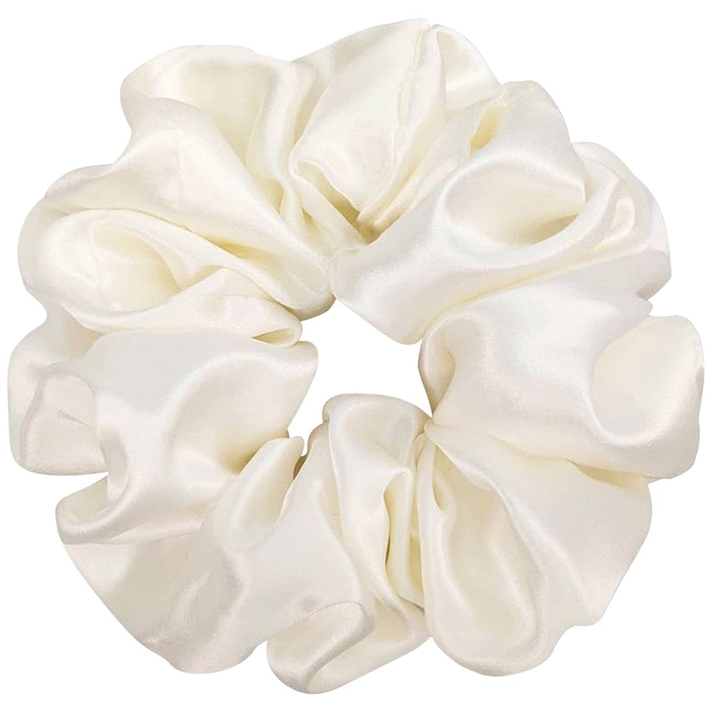 SaySilk 22 Momme Pure Silk Scrunchies - Off White (Large) (1 pc)