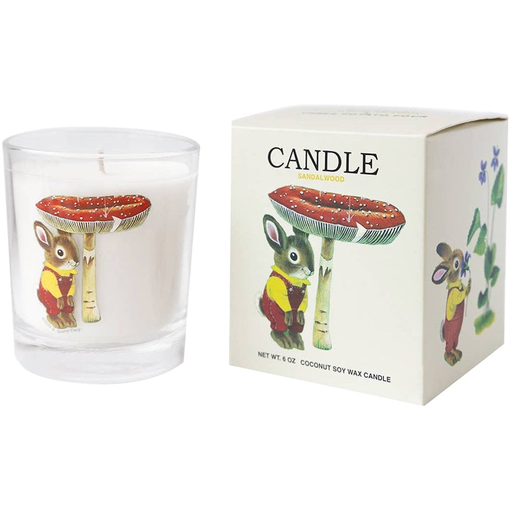 Three Potato Four 3P4 X Richard Scarry Candle – Nicholas Bunny (6 oz) - product shown next to packaging. 
