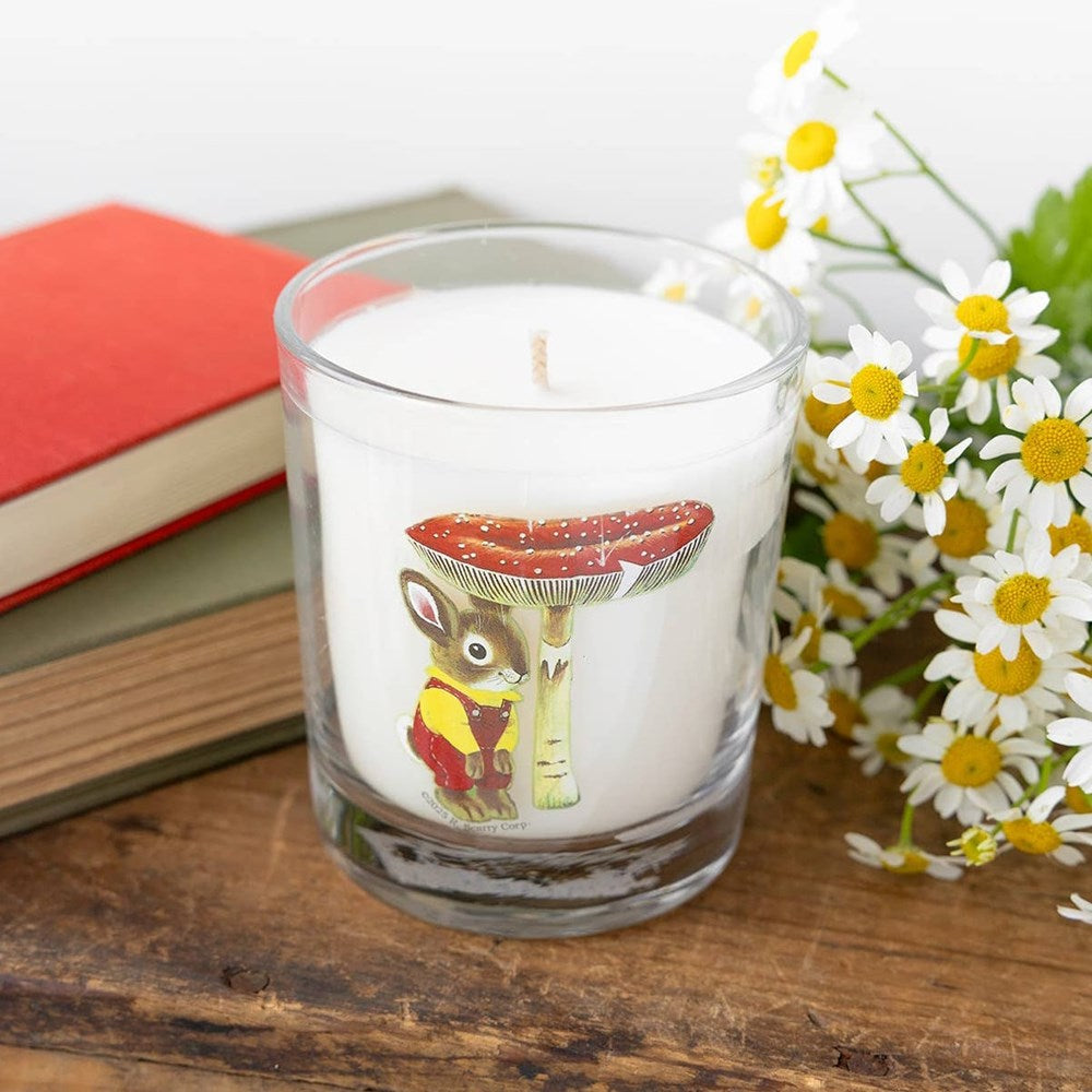 Three Potato Four 3P4 X Richard Scarry Candle – Nicholas Bunny (6 oz) - product shown on wooden counter.