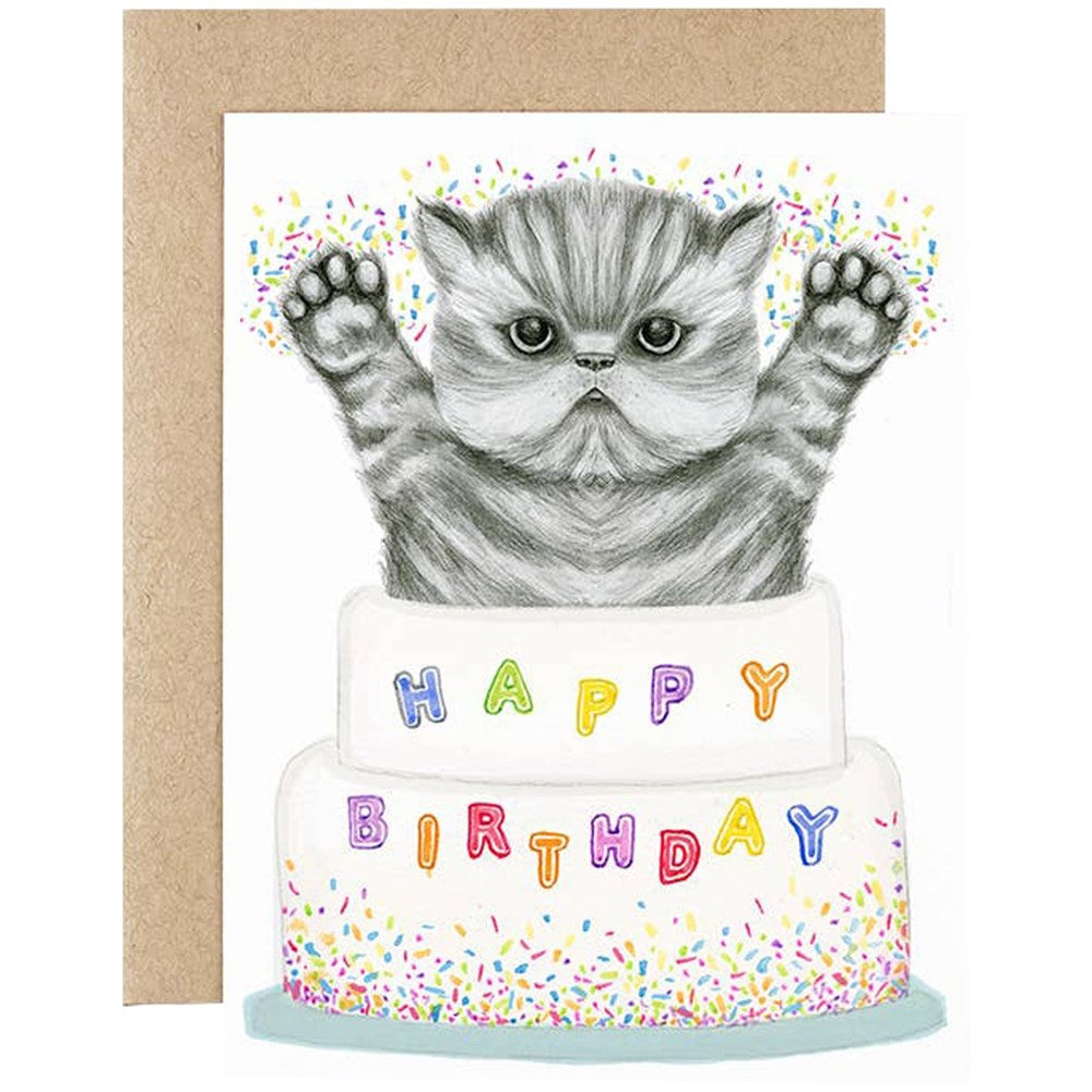 Dear Hancock Kitten Cake Card (1 pc)