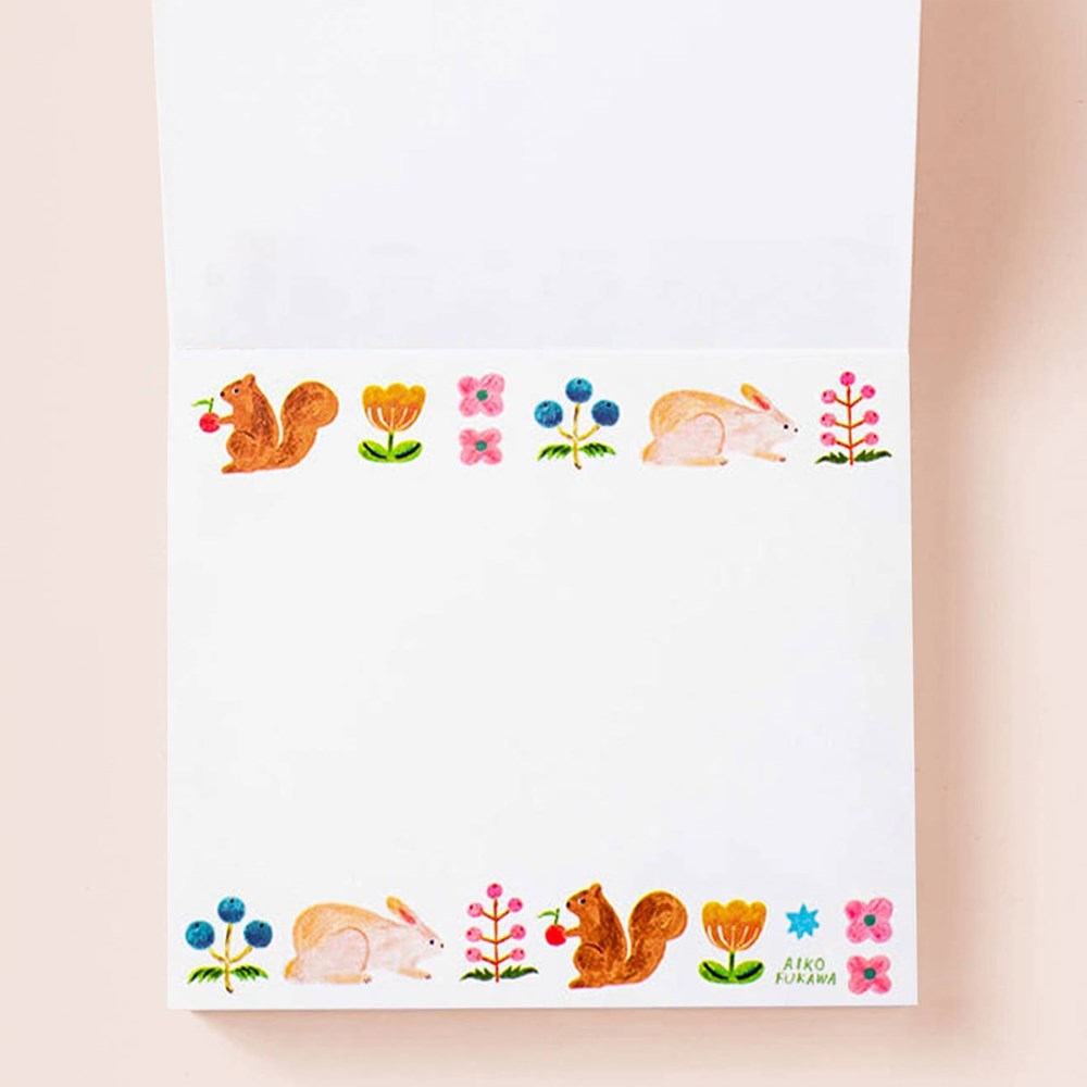 Her Winter Flowers Block Memo - Feel Nature (1 pc) - product shown open to a page. 