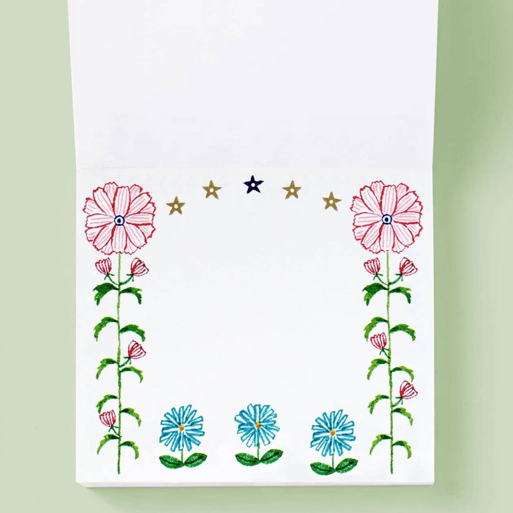 Her Winter Flowers Block Memo - Flower Gate (1 pc) - product shown with page open. 