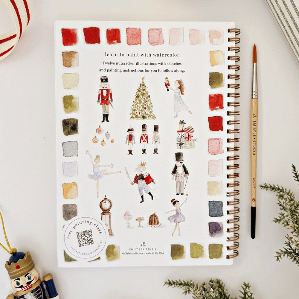 Emily Lex Studio Nutcracker Watercolor Workbook (1 pc) - products back cover shown. 