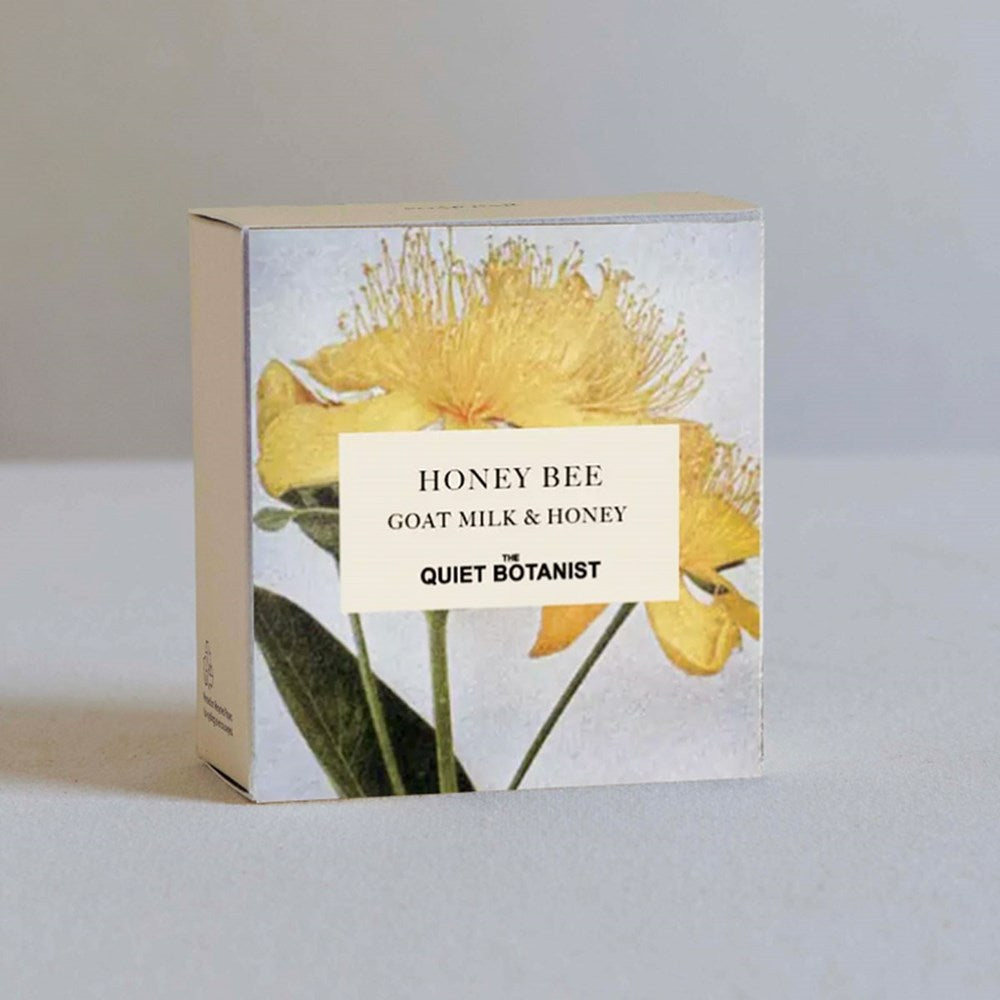 The Quiet Botanist Honey Bee Soap Bar (4 oz) - product shown in box. 