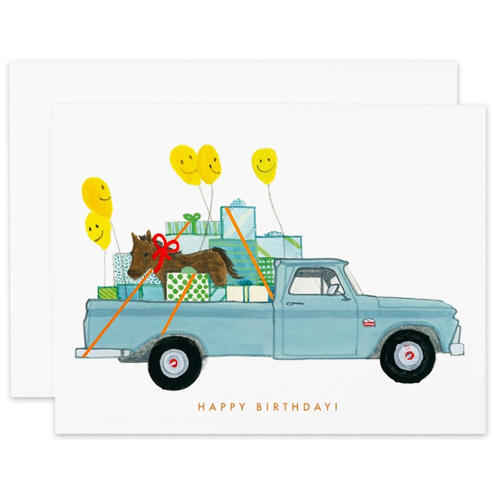 Dear Hancock Birthday Pickup With Pony Card (1 pc)