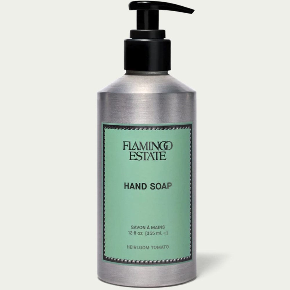 Flamingo Estate Organics Heirloom Tomato Hand Soap (355 ml) - with top shown. 