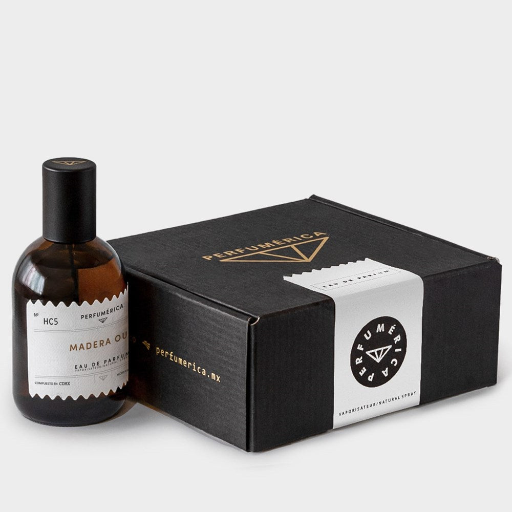 Perfumerica Madera Oud Eau de Parfum (120 ml) - product shown next to packaging. 
