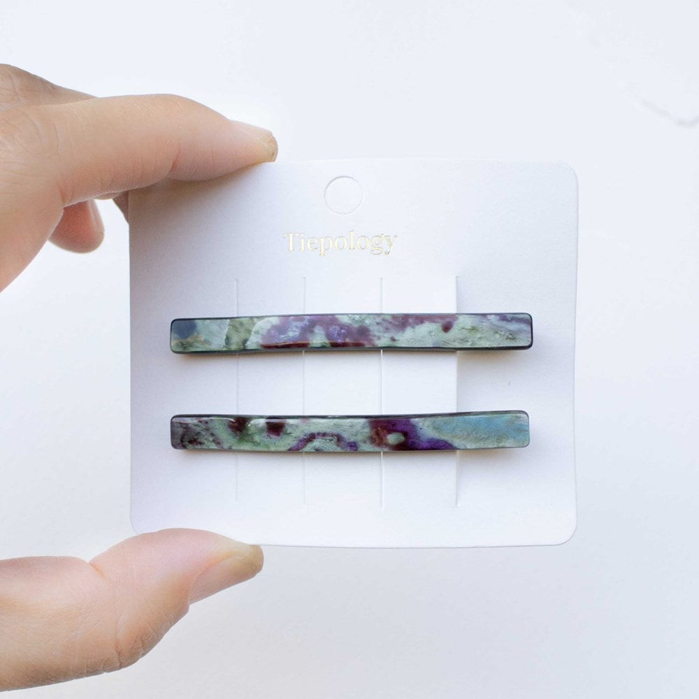 Tiepology Eco Simple Hair Bobby Pin Set - Rusty Mix (2 pcs) - product shown in packaging. 