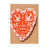 Love Birds Heart Greeting Card