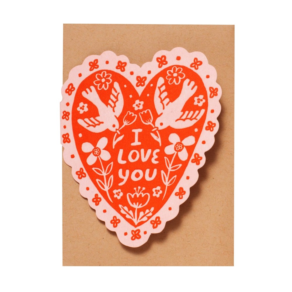 Egg Press Manufacturing Love Birds Heart Greeting Card (1 pc)