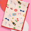 xo, Fetti Cute Girl Tea Towel (1 pc) shown folded (opposite side)