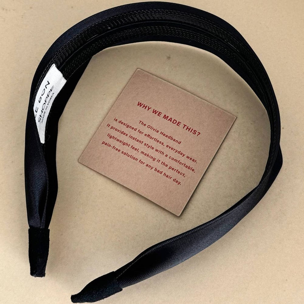Le Bon Shoppe Olivia Headband - Ebony (1 pc) - product shown with card. 