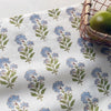 Close up of Jess Hobbs Studio Linen Tea Towel - Marigold French Blue (1 pc)