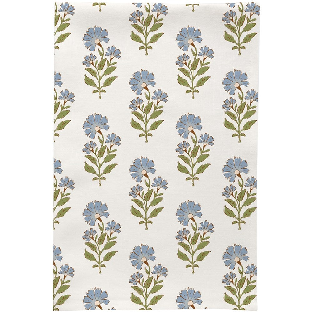 Jess Hobbs Studio Linen Tea Towel - Marigold French Blue (1 pc) shown folded