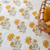 Close up of Jess Hobbs Studio Linen Tea Towel - Marigold Yellow Ochre (1 pc)