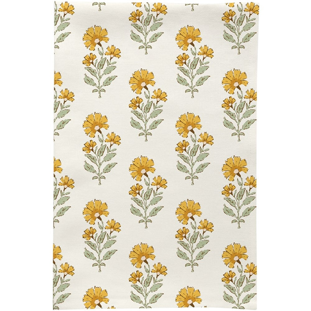 Jess Hobbs Studio Linen Tea Towel - Marigold Yellow Ochre (1 pc) shown folded
